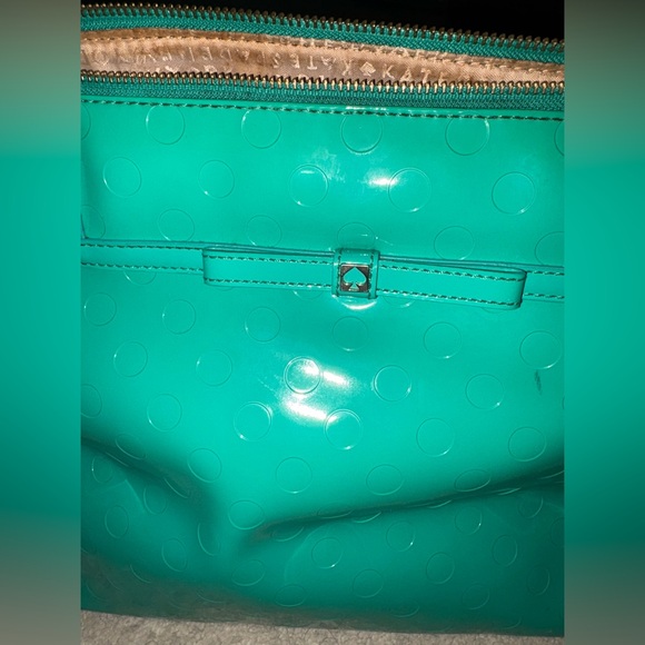 Kade Spade turquoise/sea foam blue shell Amazon exterior, preowned,still good. - Picture 2 of 5